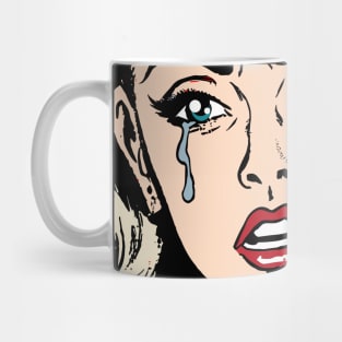 pop art crying girl Mug